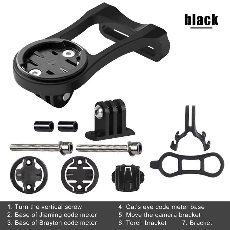 Bicycle Computer Mount for Garmin Bryton CATEYE | Metal Handlebar Bracket with Light & Camera Holder