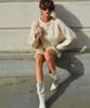 New Women's Loose Round Neck Plush Sweater: European & American Autumn/Winter Collection – Cozy, Solid Color Knit Outerwear, Lazy Style.