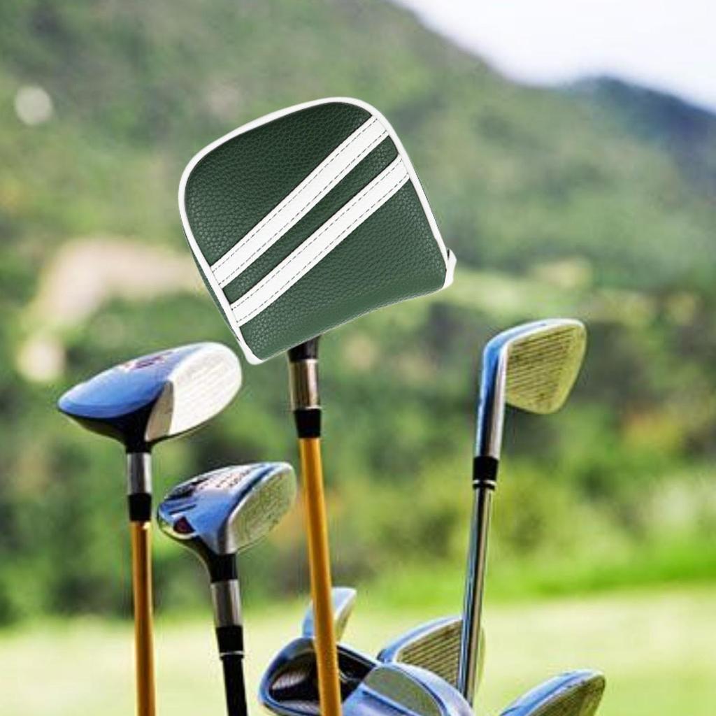 Wear Resistant Golf Mallet Putter Cover Soft PU Leather Headcover Sleeve for Golf Club Protection on the Course