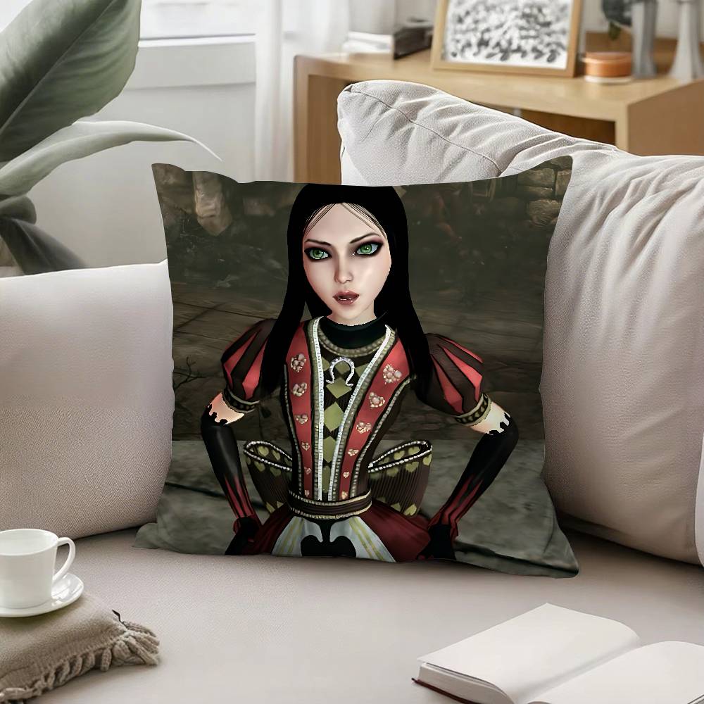 Alice Madness Returns Throw Pillow Covers Pattern Cushion Cover Suitable For Sofa Bedroom Car Pillow Cover