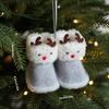 Colorful Fabric Christmas Boot Pendant Mini Size Christmas Tree Pendant  Holiday Gift