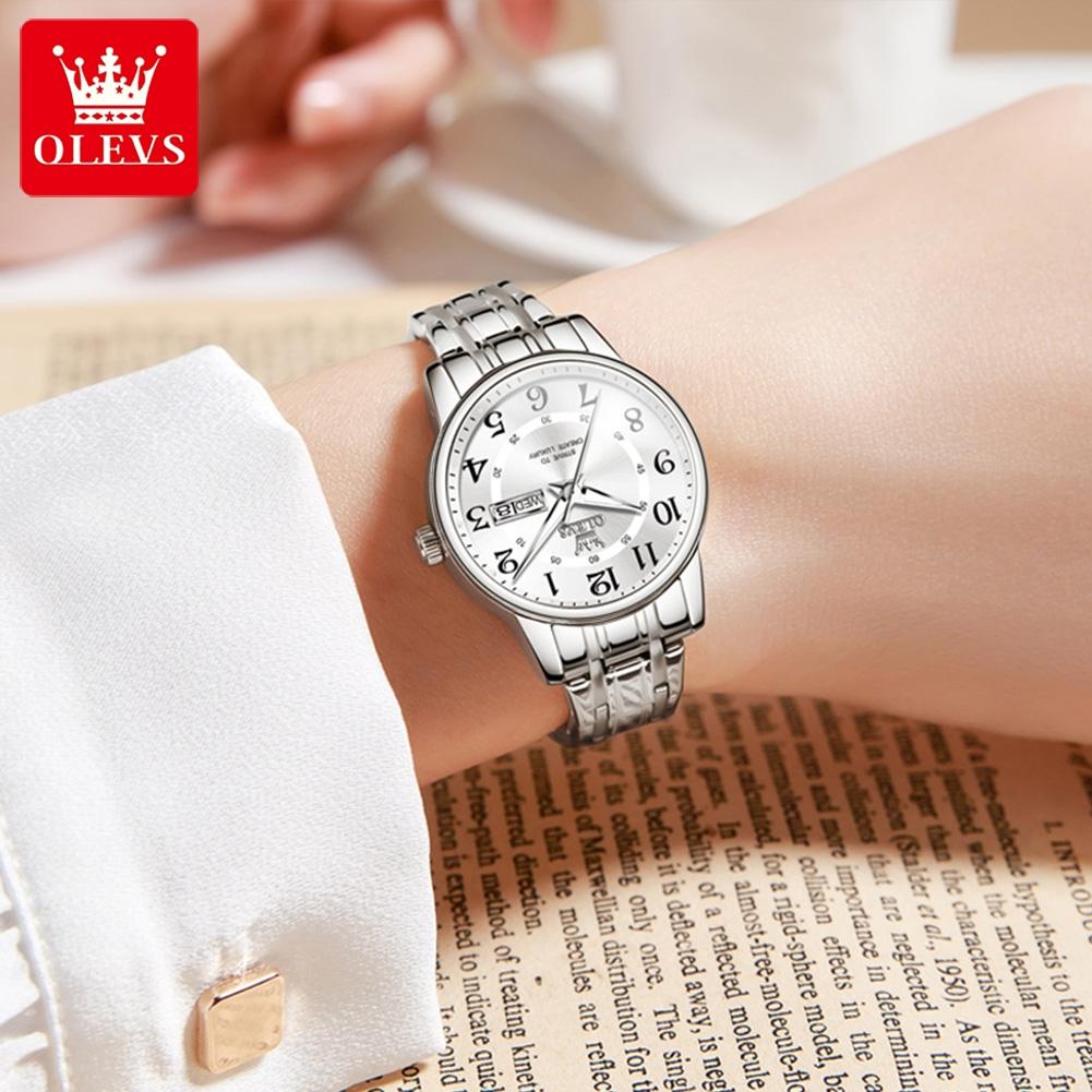 OLEVS 2891 Hot Sales Oem Reloj Wrist Watch Oem Custom Watch Digital Dial Gold Stainless Luxury Woman Sports Quartz Watch