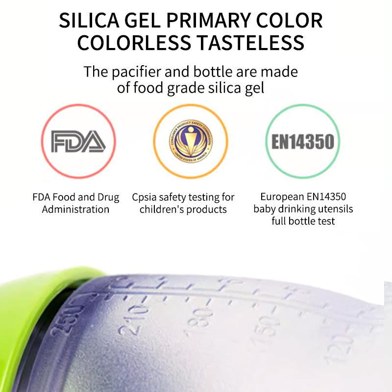 Anti-Colic Silicone Baby Bottle, Drop-Resistant and Breastfeeding Mimic, Wide-Mouth Design for Newborns