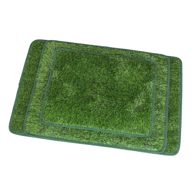PE+TPR Dog Puppy Pee Training Pad  Reusable Cat Grass Lawn Mat, Absorbent Pet Urine Pad for Indoor Outdoor Use Washable