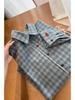 Big Brand Plaid Flannel Shirt with Heart Embroidery & Contrasting Buttons