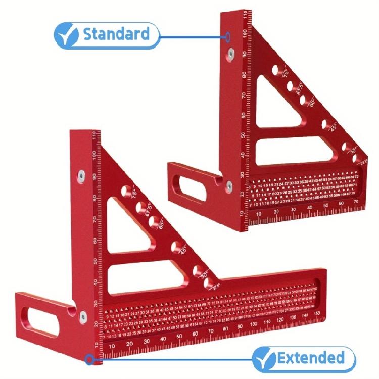 Multiple Angles Measuring Ruler Aluminum Woodworking Square,Angles from 22.5° to 90° Layout Tool for Carpentry
