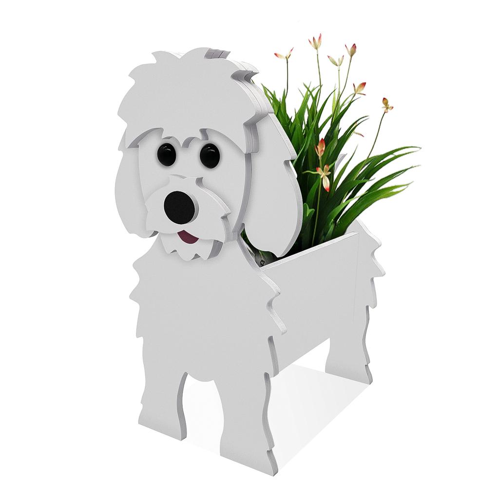 Garden Flower Pot Dog Planter Schnauzer Bulldog Poodle Corgi Yorkshire Garden Pots DIY PVC Flower Planter Garden Home Decor