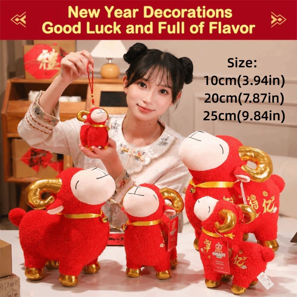 New Year Mascot Plush Mascot Doll Soft Goat Plush Doll Home Decoration