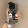 Skull Lambskin Leather Phone Case For iPhone 17 Pro Max Air 16 16e 15 14 13 12 11 Pro Max Plus X XS MAX XR Back Cover