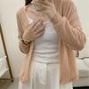 2025 Casual Korean Style Cardigan Women Sweater Long Sleeve Knitted Thin Elegant Jackets Autumn Solid Color Top Knitwear Coats Clothing