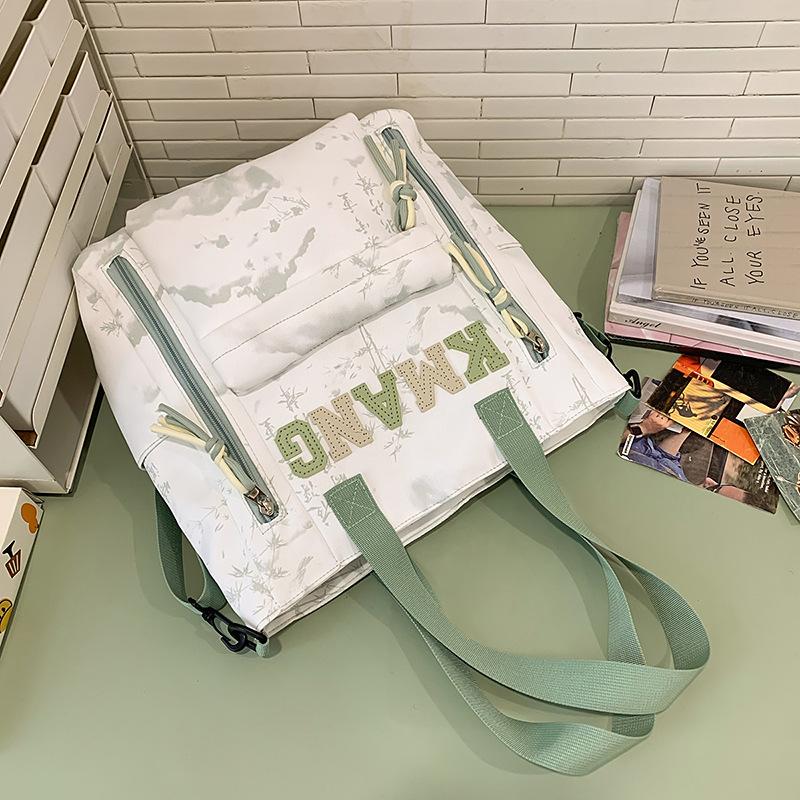 Schoolbag ink painting national style schoolbag female junior high school students high value large capacity high school students backpack male