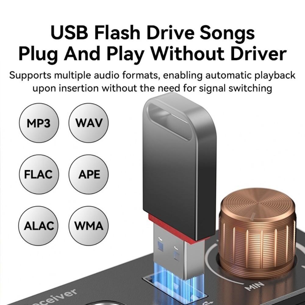 3.5mm AUX RCA 6.5MM Audio Receiver Bluetooth 6.0 Music Amplifier Durable Audio Adapter
