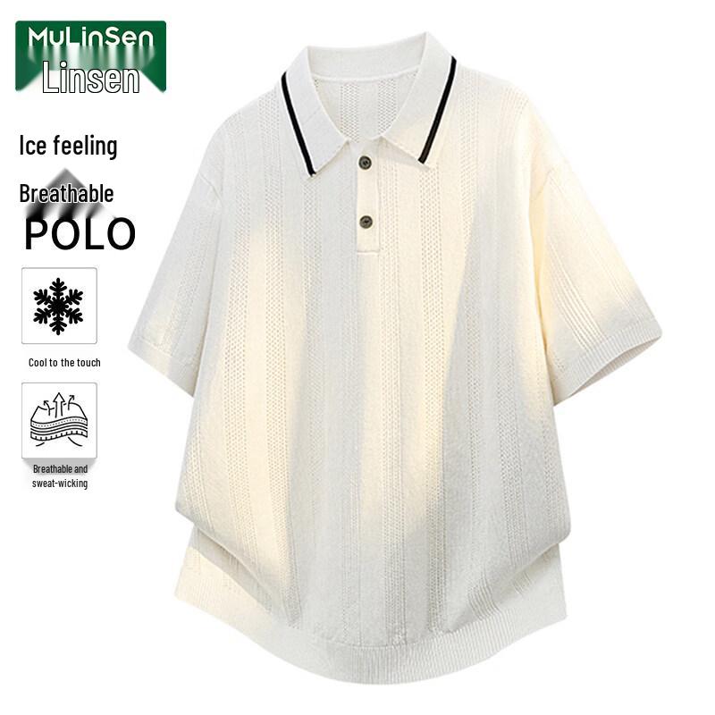 MULINSEN Women s 2026 Summer Ice Silk Knit Polo Shirt 3XL