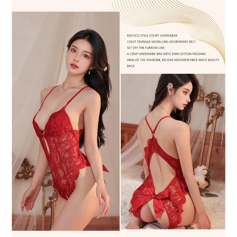 Women's Lingerie Toys Bed Crotchless Erotic Outfits Exotic Babydolls Adult Deep V Bra Open Hip Bodysuit 18+ Sex Costumes Shop