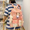 INS High School Durable Five-Piece Backpack Set for Girls - Large Capacity, Double Shoulder Bag for Junior and Middle School Students