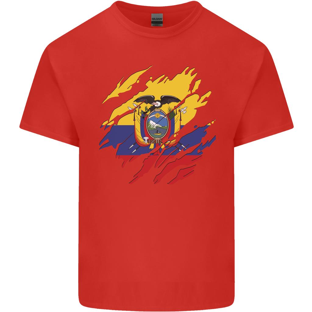 Torn Ecuador Flag Ecuadorian Day Football Unisexs Light Cotton TShirt