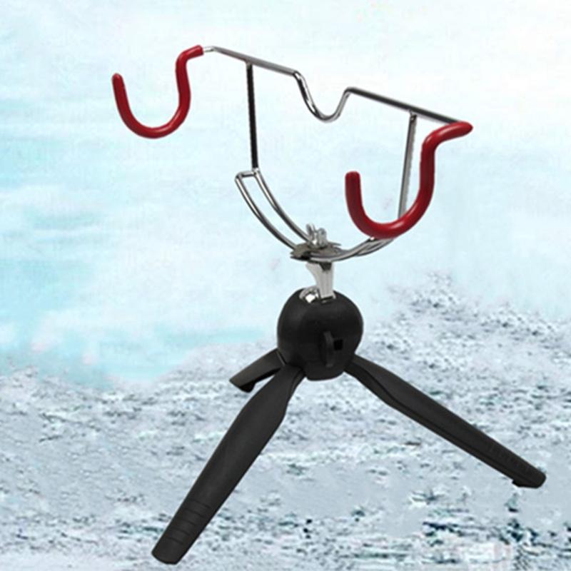 Portables Metal Fishing Poles Vertical Folding Ice Fishing Rod Holder Angling Tool for Winter and Lake Fishing