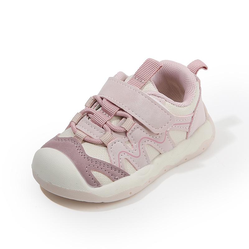Breathable Anti-Slip Soft Sole Baby Walking Shoes - Boys & Girls Color Block Magic Tape