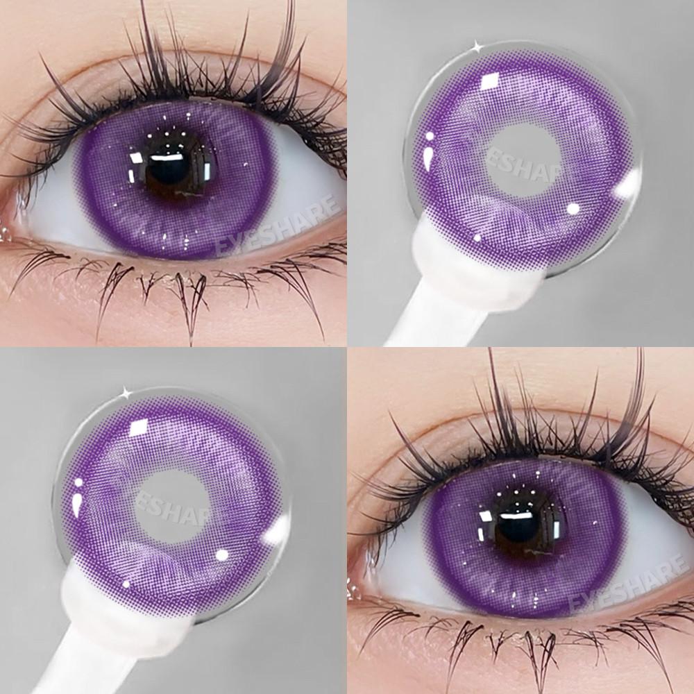 Eyeshare 1 Pair Pink Purple Contact Lenses for Eyes Colored Cosplay Softlens Natural Colorful Makeup Lens Cosmetics