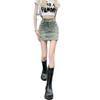 **Summer 2025 High-Waist Retro Denim A-Line Mini Skirt**