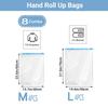 8 Pack Roll Up Compression Bags Vacuum Storage Bags Hand Roll Durable Space Saver Bags For Clothes Clothing Travel Accessories