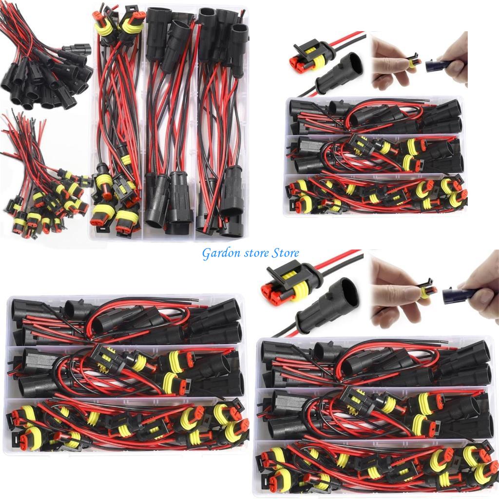 B0KB Automotive 2Pin Quick Waterproof Terminals Quick Disconnect Terminals Simple Installation for Lighting & Sound