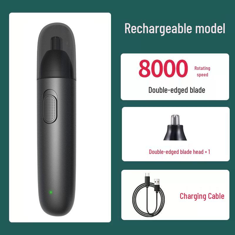 

Rechargeable Unisex Electric Nose Hair Trimmer Battery-Powered чорний
