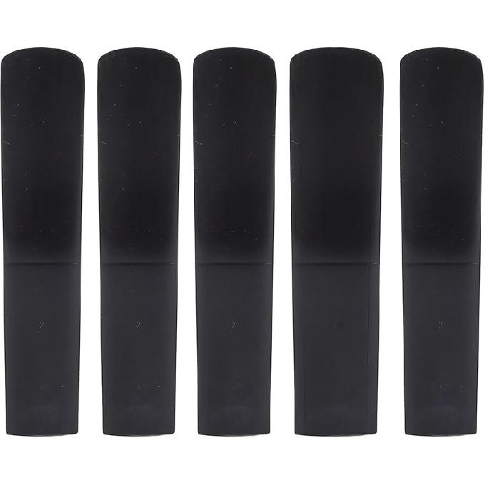 Saxophone Reeds Set, 5Pcs Tenor Saxophone Reeds 2.5 Bb Resin Tenor Sax Reeds with Plastic Box for Beginners Professionals (Black)