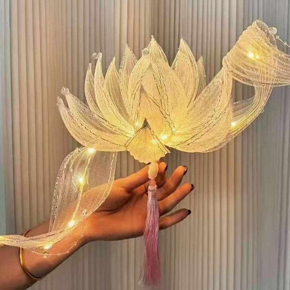 DIY Craft Kit Glowing Floating Lotus Light Ribbon Fairy Lotus Lantern  Mid-Autumn Festival