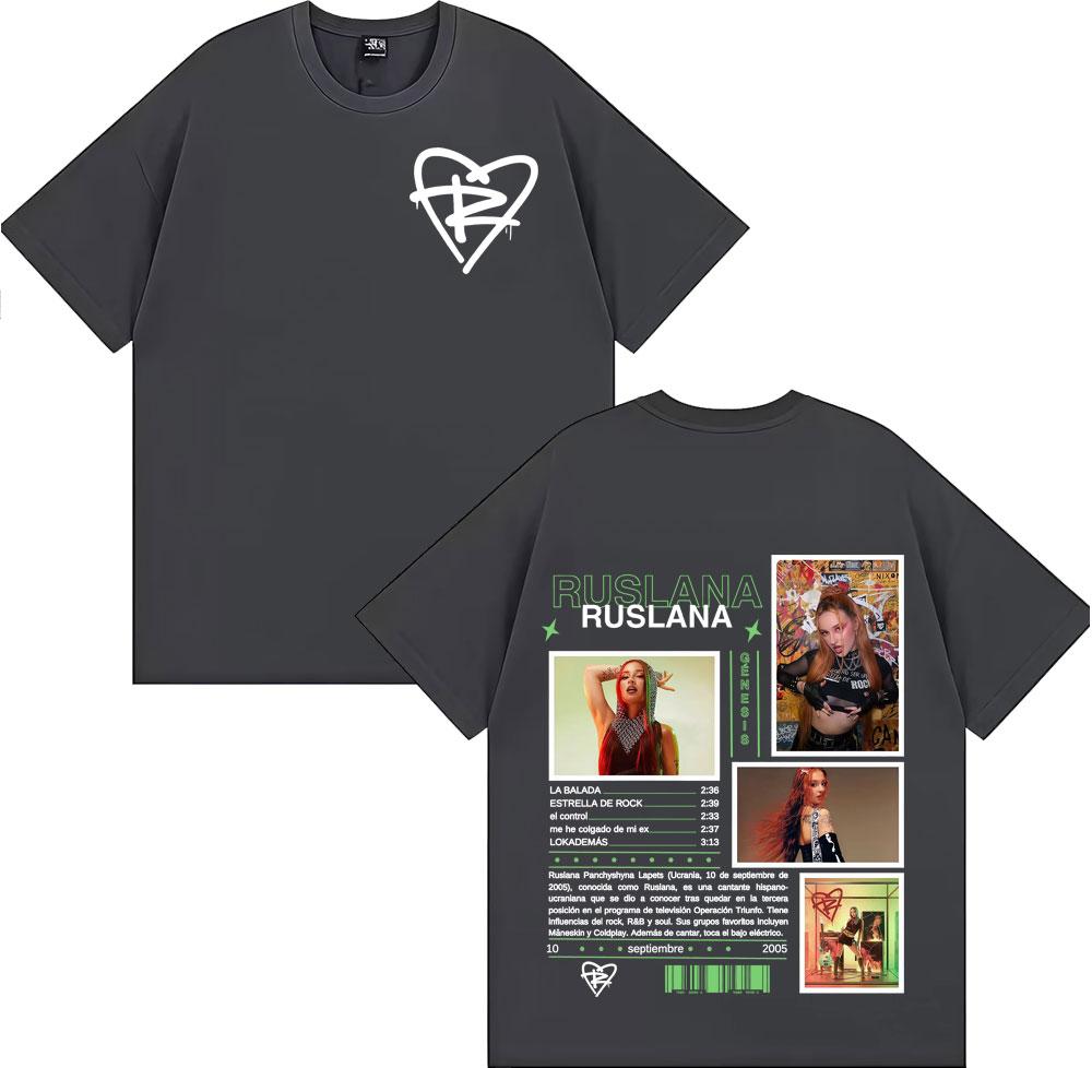 Singer Ruslana Album Tour 2025 Graphic T Shirts Men Women Fashion Hip Hop Punk T-shirt Oversized Short Sleeve T Shirt Streetwear