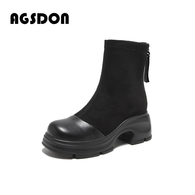 Augustine Martin boots women's 2025 new autumn and winter British style platform fashion short boots Maillard thin boots