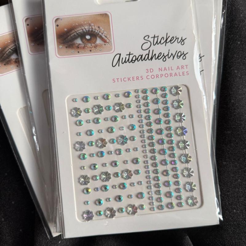 Diamond Eyebrow Tattoo Sticker Glitter Eyeliner Eyebrow Makeup Face Eyes Temporary Tattoo Rock Rhinestone 3D Eyeliner Stickers