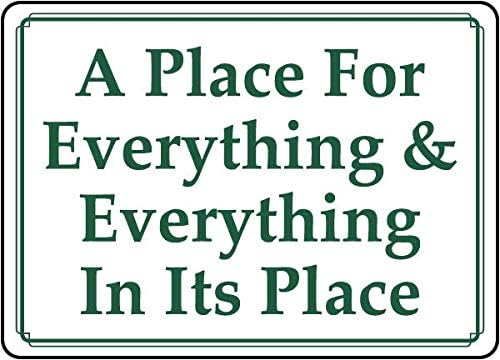 Vintage Metal Sign A Place For Everything Everything In Its Place Metal Tin Sign Aluminum Sign For Home Coffee Bar Wall Deco 20x30cm(7.8x11.8inch)