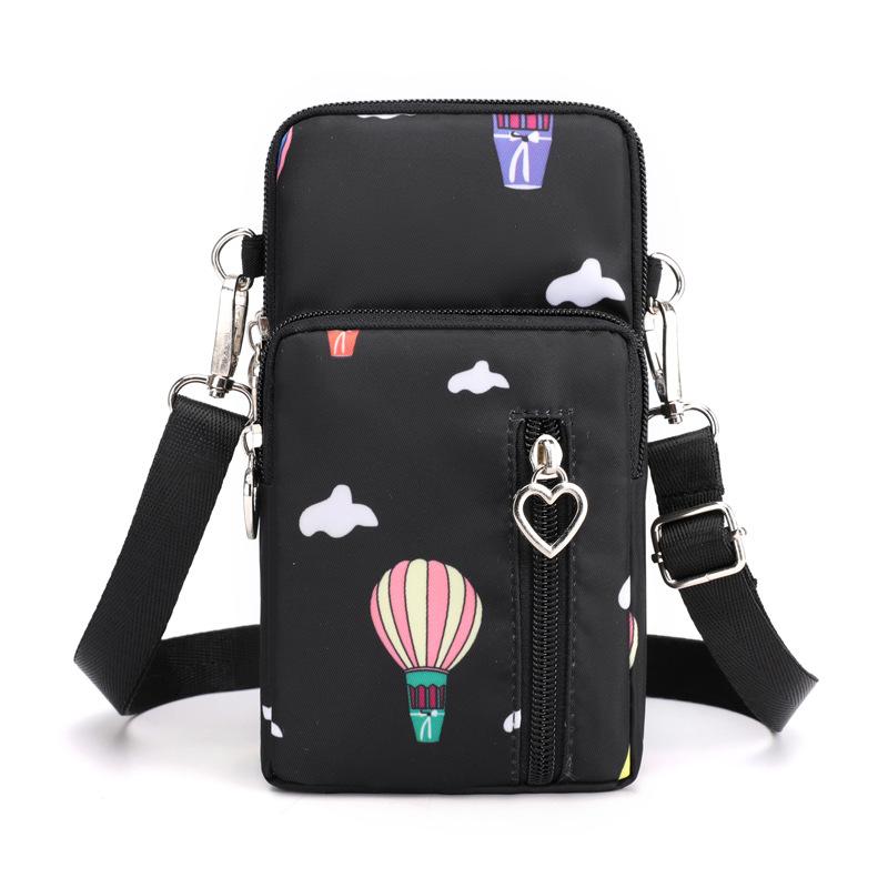 Waterproof Mobile Phone Bag Women's Mini Crossbody Bag Daily Multi-layer Zipper Purse Casual Outdoor Travel Nylon Bag