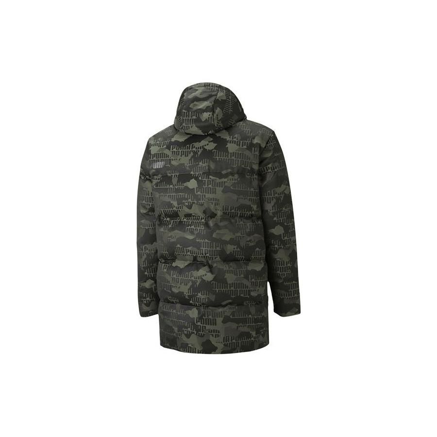 Puma Manteau matelassé à capuche mi-long pour homme Motif camouflage avec logo Vêtements d'extérieur 585502-64