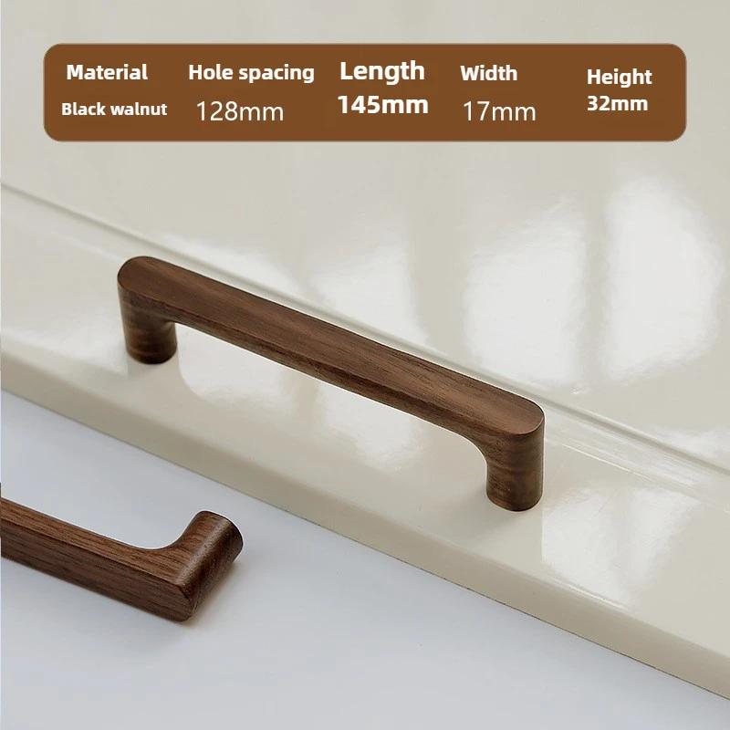 Solid Wooden Kitchen Door Dresser Wardrobe Knobs Cupboard Drawer Pull Cabinet Furniture Handle