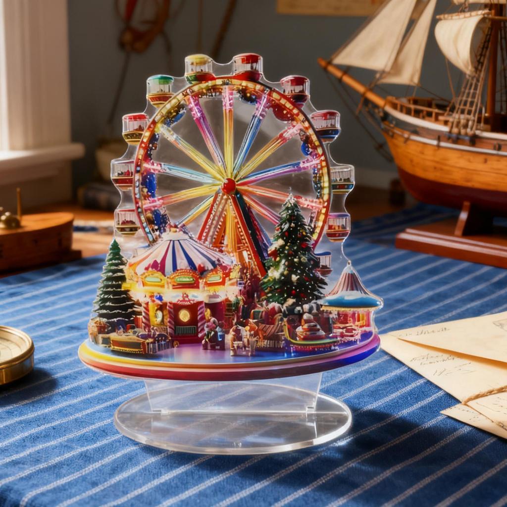 Christmas 2D Acrylic Ferris Wheel Accent Ornament Ferris Wheel Display Board Christmas Holiday Decoration 2025 Xmas Navidad