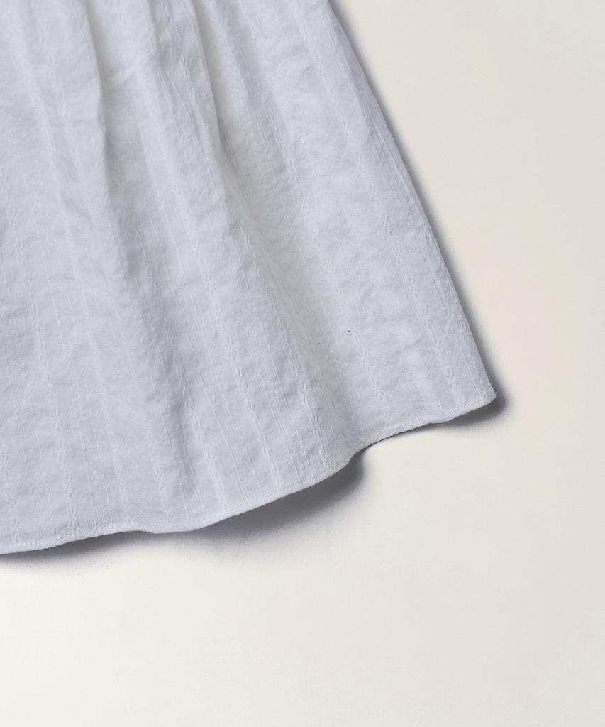 Tudument Eyelet Ribbon Midi Skirt_White