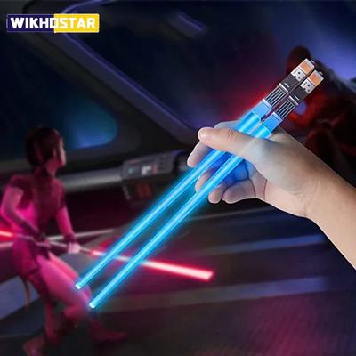 1 Paar LED Eetstokjes Lichtzwaard Eetstokjes Mini Eetstokjes Herbruikbare Eetstokjes voor Feest Lichtgevende Chinese Eetstokjes