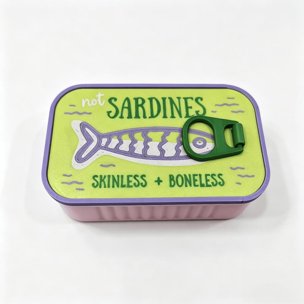 3D Printed Necklace Earring Fishbone Storage Box Sardine Tin Jewelry Box Organizer for Rings Earrings Necklaces DIY Gift