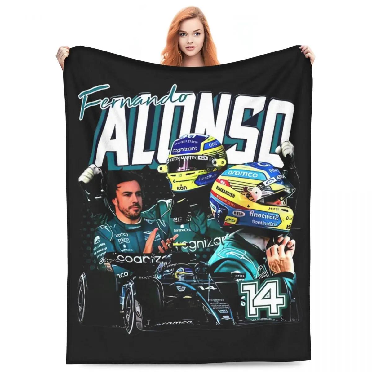 Fernando Alonso Blanket Flannel Print Multifunction Super Soft Throw Blankets for Bedding Travel Bedspread