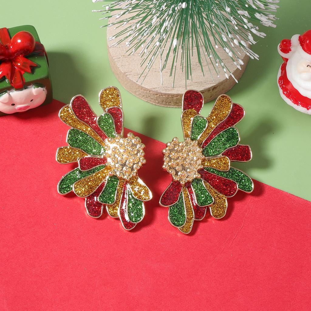 Christmas Fashion Simple Elements, Stud Earrings, Women's Design, Exaggerated Irregular, Special-shaped Flowers, Earrings, Accessories
