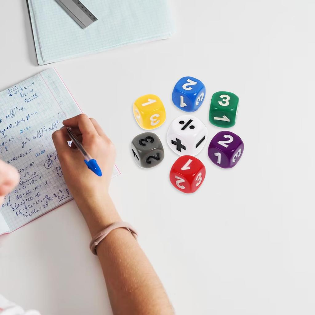 Toyvian Dice Addition Math Dice 28 Pieces Numbers Symbols Math Education Learning Game Lesson Kids Calculation