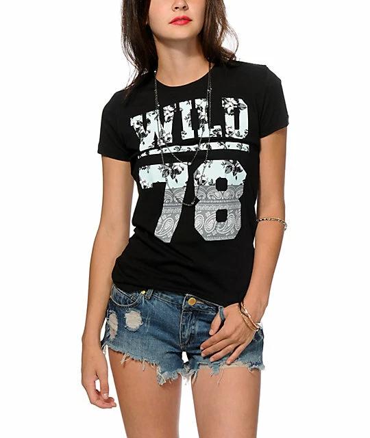 Empyre Womens Wild 78 Black Shirt New S 2XL