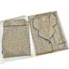 Leopard Print Jacquard Ice Silk Unisex Pajama Set - Long Sleeve Imitation Silk Homewear