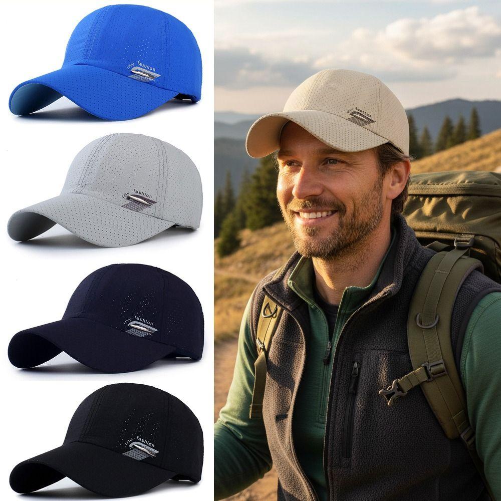 Sun Protection Quick-Drying Hat Breathable Perforated Travel Sports Hat Baseball Cap  For Women Men