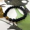 Guardian A4 Obsidian Prayer Bead Bracelet 8mm Unisex Buddhist Bracelet Wish