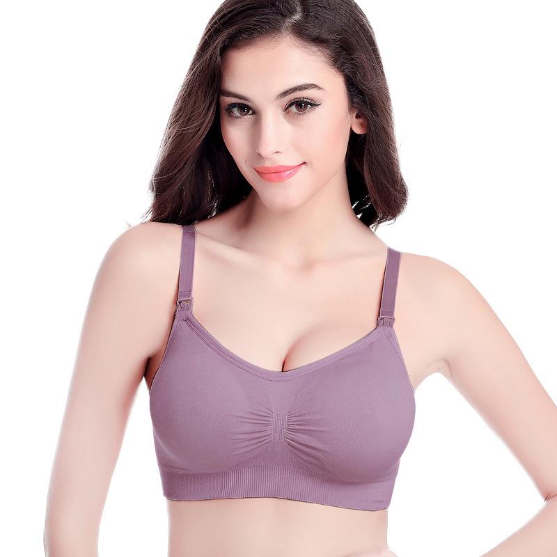 Adjustable Wire-Free Nursing Bra with Front-Open Design and Breast Pads for Pregnant & Breastfeeding Women