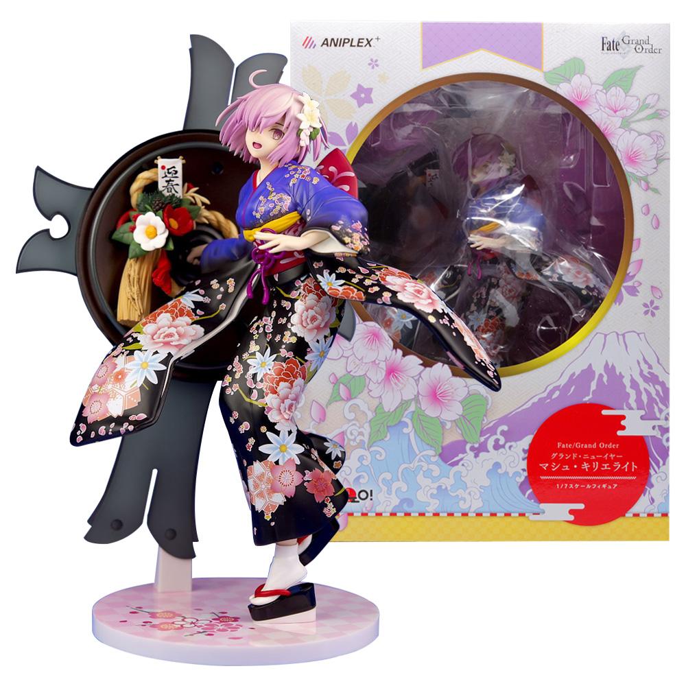 Figura de 27CM do Anime Fate/Grand Order Mash Kyrielight 1/7 Grande Ano Novo Vestido Kimono Modelo Brinquedo Coleção de Presentes Figura de Ação