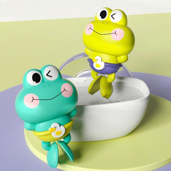 Wind-Up Frog Bath Toy Cute Swimming Frog Baby Bath Toy Kids Fun Water Play Toy for Bathroom Swimming Pool